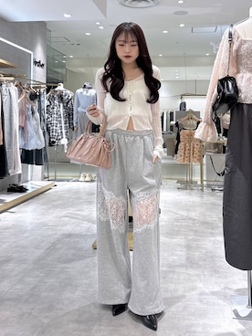 「Heather（ヘザー）のＷリボンミュールパンプス　631328（パンプス、ブラック系）」を使った、ちなさん（レディース・159cm）の春コーディネート