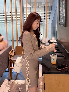 「Heather（ヘザー）のアイテム（バッグ）」を使った、ちなさん（レディース・159cm）の秋コーディネート