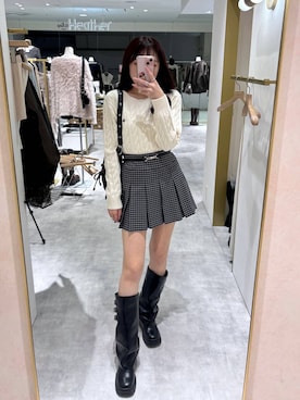 「Heather（ヘザー）のアイテム（ニット/セーター）」を使った、ちなさん（レディース・159cm）の秋コーディネート