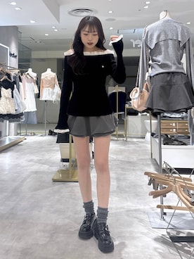 「Heather（ヘザー）のアイテム（トップス）」を使った、ちなさん（レディース・159cm）の春コーディネート