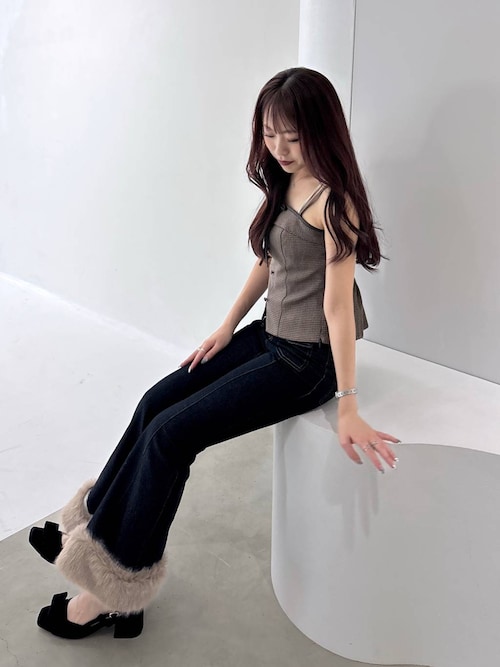 リボンスクエアパンプス　1044429