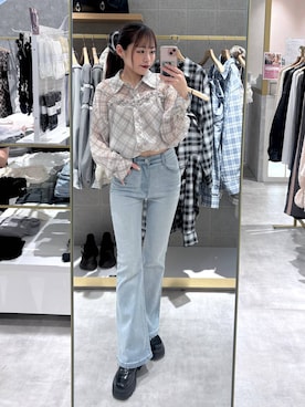 「Heather（ヘザー）のアイテム（トップス）」を使った、ちなさん（レディース・159cm）の春コーディネート