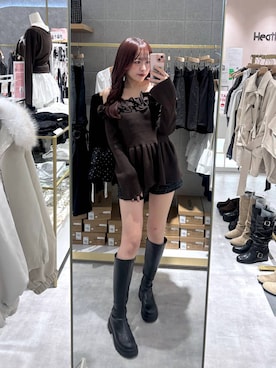 「Heather（ヘザー）のアイテム（パンツ）」を使った、ちなさん（レディース・159cm）の秋コーディネート