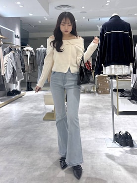 「Heather（ヘザー）のアイテム（パンツ）」を使った、ちなさん（レディース・159cm）の春コーディネート