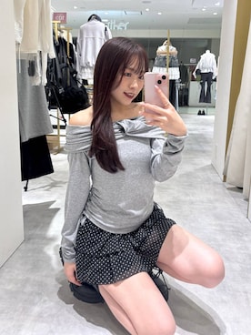 「Heather（ヘザー）のアイテム（パンツ）」を使った、ちなさん（レディース・159cm）の春コーディネート