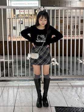 「Heather（ヘザー）のアイテム（バッグ）」を使った、ちなさん（レディース・159cm）の冬コーディネート