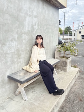 「THEATRE PRODUCTS（シアタープロダクツ）のアイテム（ショルダーバッグ）」を使った、ま ろ んさん（レディース・156cm）の秋コーディネート