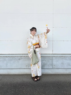 「アイテム（浴衣）」を使った、ま ろ んさん（レディース・156cm）の夏コーディネート