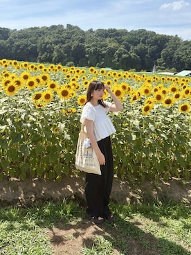 「アイテム（イヤリング）」を使った、ま ろ んさん（レディース・156cm）の夏コーディネート
