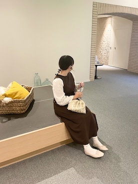 「apres jour（アプレジュール）のアイテム（バレエシューズ）」を使った、ま ろ んさん（レディース・157cm）の秋コーディネート
