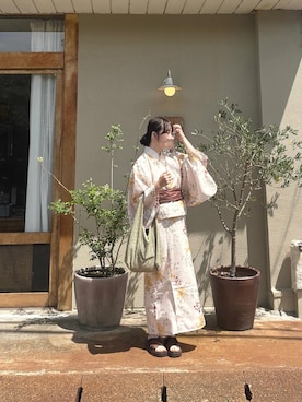「アイテム（浴衣）」を使った、ま ろ んさん（レディース・156cm）の夏コーディネート