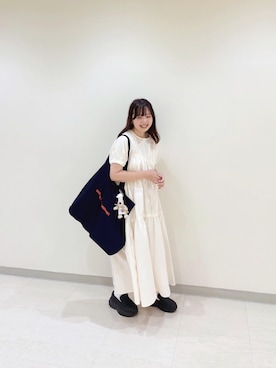 「白コーデ」｜ま ろ んさん（レディース・156cm）の夏コーディネート