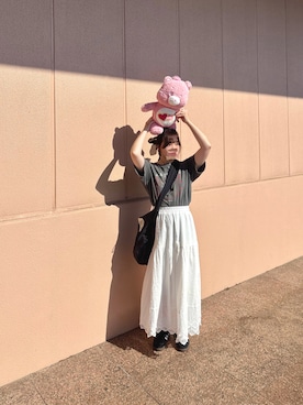 「w closet（ダブルクローゼット）のアイテム」を使った、ま ろ んさん（レディース・156cm）の夏コーディネート