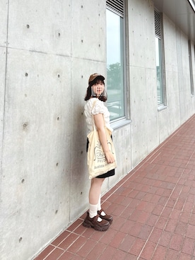 「niko and...（ニコアンド）のアイテム（キャップ、ブラウン系）」を使った、ま ろ んさん（レディース・156cm）の夏コーディネート