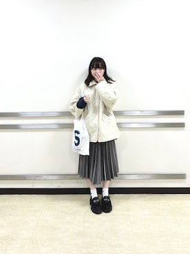 「Bleu Bleuet（ブルーブルーエ）のアイテム（ジャケット/アウター）」を使った、ま ろ んさん（レディース・156cm）の冬コーディネート