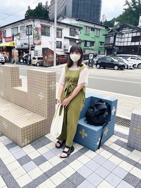 「ピスタチオ」｜「アイテム（サロペット/オーバーオール）」を使った、ま ろ んさん（レディース・157cm）の夏コーディネート