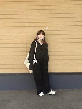 「THEATRE PRODUCTS（シアタープロダクツ）のアイテム（ショルダーバッグ）」を使った、ま ろ んさん（レディース・156cm）の春コーディネート