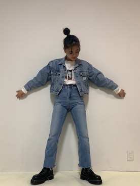 「Calvin Klein（カルバン・クライン）のアイテム（ジャケット/アウター）」を使った、#KAYAさん（レディース・153cm）の夏コーディネート