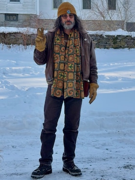 「アイテム（MA-1）」を使った、Mason Kraneさん（メンズ・180cm）の春コーディネート