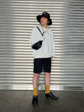 「DIESEL（ディーゼル）のアイテム（ハット）」を使った、TAKEMOTOさん（メンズ・178cm）の春コーディネート