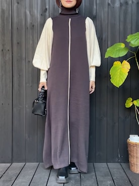 「babcode」｜「アイテム（ワンピース/ドレス）」を使った、naguさん（レディース・153cm）の冬コーディネート