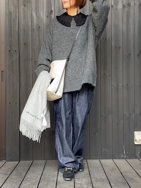 「Lee（リー）のアイテム（セットアップ）」を使った、naguさん（レディース・153cm）の秋コーディネート