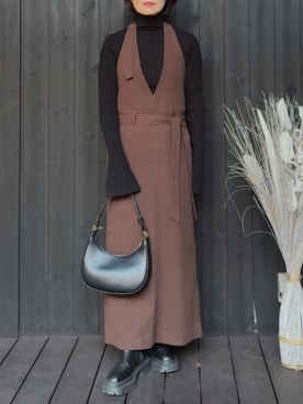 「アイテム（ワンピース）」を使った、naguさん（レディース・153cm）の秋コーディネート
