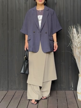 「anuke（アンヌーク）のアイテム」を使った、naguさん（レディース・153cm）の夏コーディネート