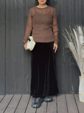 「アイテム（ハンドバッグ）」を使った、naguさん（レディース・153cm）の秋コーディネート