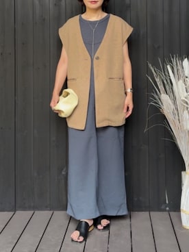 「アイテム（バングル/リストバンド）」を使った、naguさん（レディース・153cm）の夏コーディネート