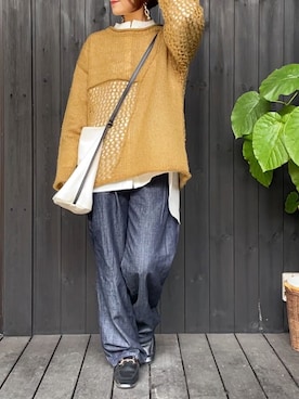 「Lee（リー）のアイテム（セットアップ）」を使った、naguさん（レディース・153cm）の秋コーディネート