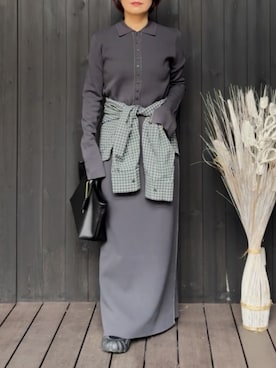 「チェックシャツ」｜naguさん（レディース・153cm）の春コーディネート