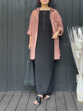 「CENE（セネ）の【CENE】セネ/ ビッククロスリング（リング）」を使った、naguさん（レディース・153cm）の夏コーディネート