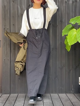 「green label relaxing（グリーンレーベルリラクシング）のアイテム（MA-1）」を使った、naguさん（レディース・153cm）の秋コーディネート