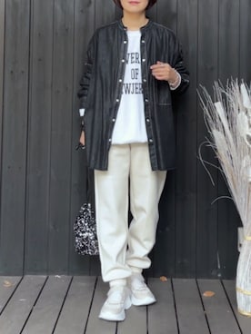 「ANGIE（アンジー）のアイテム（スウェット）」を使った、naguさん（レディース・153cm）の春コーディネート