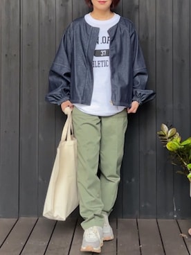 「ほめられ本命コーデ」｜「アイテム（デニムジャケット）」を使った、naguさん（レディース・153cm）の冬コーディネート