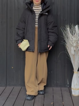 「アイテム（チノパンツ）」を使った、naguさん（レディース・153cm）の冬コーディネート