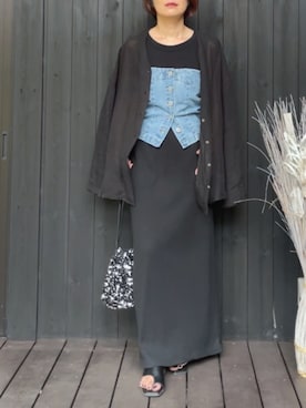 「アイテム（チューブトップ）」を使った、naguさん（レディース・153cm）の夏コーディネート