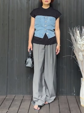 「アイテム（チューブトップ）」を使った、naguさん（レディース・153cm）の夏コーディネート