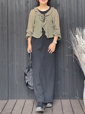 「カラー×コーデ」｜「アイテム（アナログ腕時計）」を使った、naguさん（レディース・153cm）の秋コーディネート