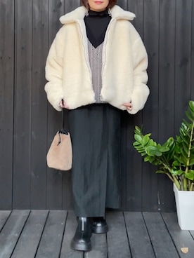「Calvin Klein（カルバン・クライン）のアイテム（その他アウター）」を使った、naguさん（レディース・153cm）の秋コーディネート