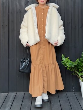 「Calvin Klein（カルバン・クライン）のアイテム（その他アウター）」を使った、naguさん（レディース・153cm）の秋コーディネート