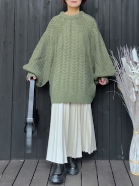 「アイテム（リング）」を使った、naguさん（レディース・153cm）の冬コーディネート