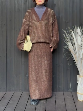 「アイテム（スカート）」を使った、naguさん（レディース・153cm）の秋コーディネート