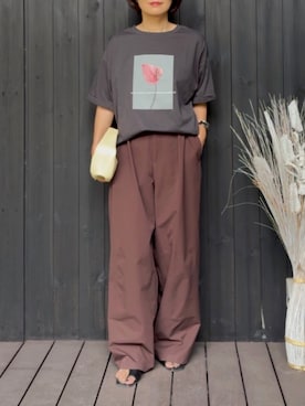 「アイテム（バングル/リストバンド）」を使った、naguさん（レディース・153cm）の夏コーディネート
