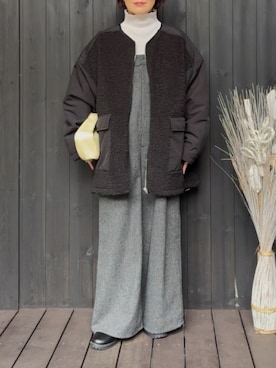 「アイテム（オールインワン・サロペット）」を使った、naguさん（レディース・153cm）の秋コーディネート