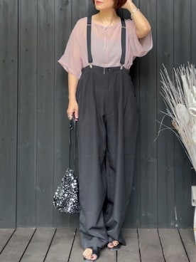 「CENE（セネ）の【CENE】セネ/ ビッククロスリング（リング）」を使った、naguさん（レディース・153cm）の春コーディネート