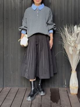 「アイテム（ブレスレット）」を使った、naguさん（レディース・153cm）の秋コーディネート