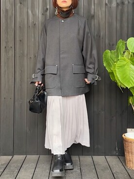 「FUDGE」｜「アイテム（ブルゾン）」を使った、naguさん（レディース・153cm）の冬コーディネート