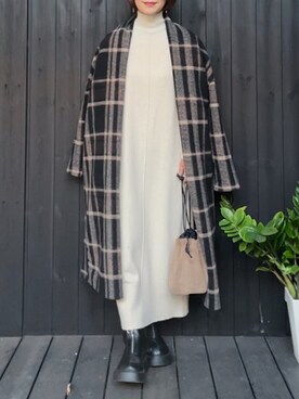 「Simplicite（サンプリシテ）のアイテム（ジャケット/アウター）」を使った、naguさん（レディース・153cm）の冬コーディネート